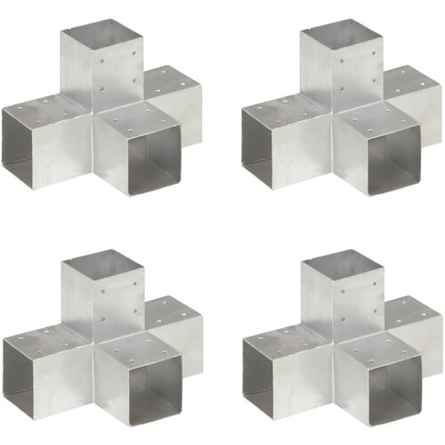 vidaXL Spojniki za stebre 4 kosi X oblike pocinkana kovina 91x91 mm Cene