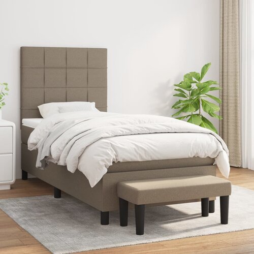 The Living Store Box spring postelja z vzmetnico taupe 80x200 cm blago - Box Spring Postelja, (21514461) Cene