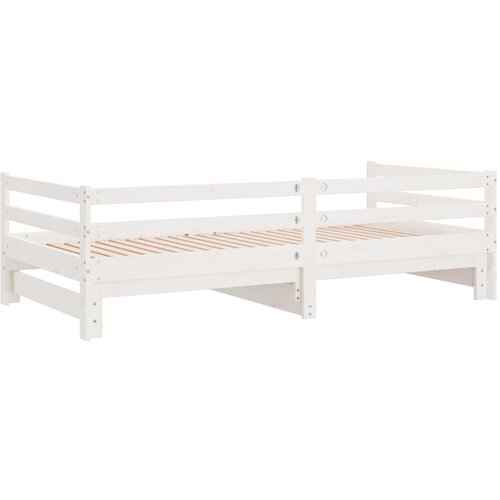  Dnevni ležaj na izvlačenje bijeli od borovine 2 x (90 x 200) cm Slike