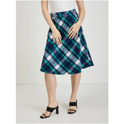 Orsay Green-blue ladies plaid skirt - Ladies