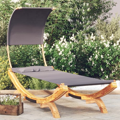 vidaXL Zunanja postelja s streho 100x200x126 cm trden les antracit Cene