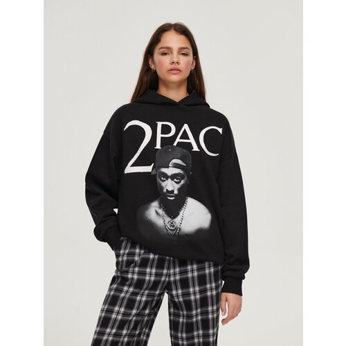 House - Predimenzionirana majica s kapuljačom 2Pac - Crna Cijene