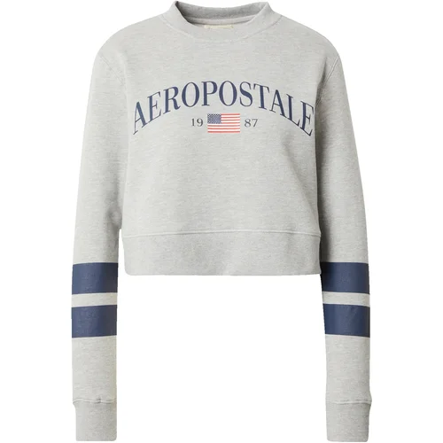 AÉROPOSTALE Sweater majica 'USA' mornarsko plava / siva melange / krvavo crvena / bijela