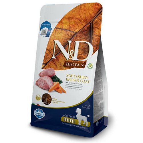 N&d suva hrana za pse sa braon dlakom mini adult jagnjetina, spirulina i šargarepa 2kg Cene