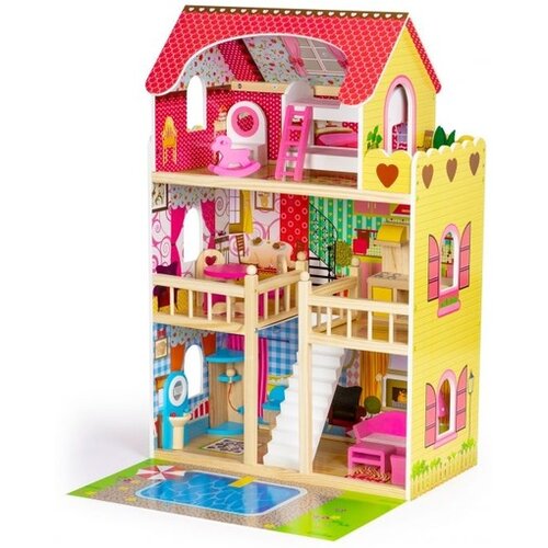  Ecotoys Drvena kućica sa bazenom i rasvetom ( W06A333E ) Cene