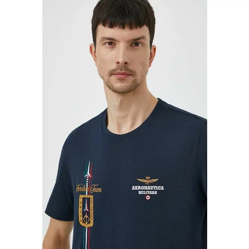 Aeronautica Militare Pamučna majica za muškarce, boja: tamno plava, s aplikacijom