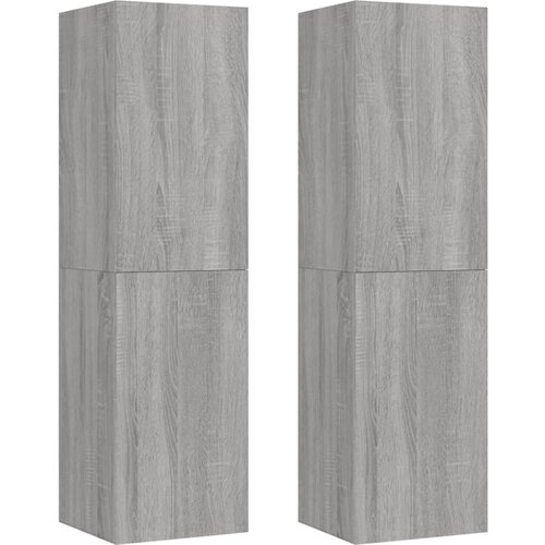 vidaXL Stenska TV omarica 2 kosa siva sonoma 30,5x30x110 cm, (20734854) Cene