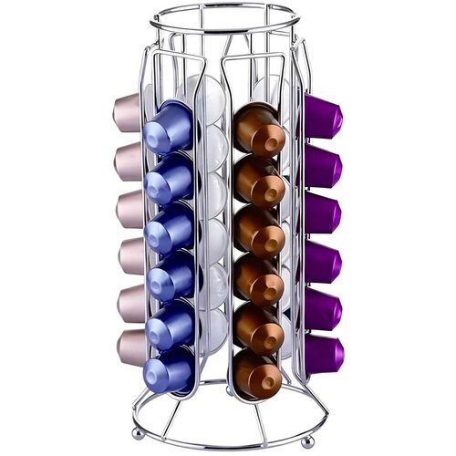Cheffinger Dozator za 36 kapsul Nespresso Elanco Tower v kovini, Srebrna, (22070969) Cene