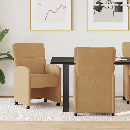 vidaXL Trpezarijske stolice 2 pcs Smeđa 58 x 65 x 98 cm Baršun Cene