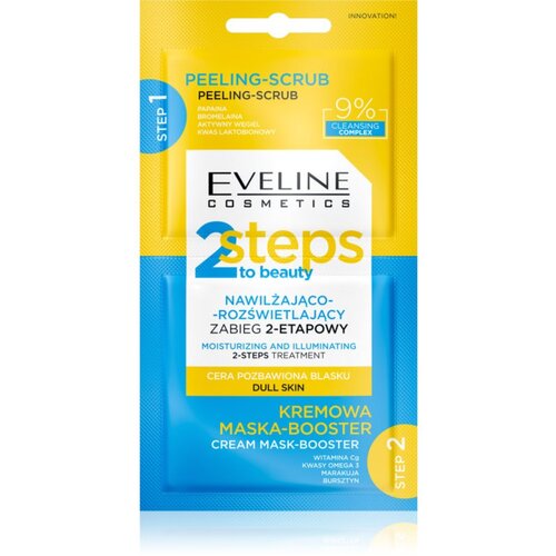 Eveline Cosmetics 2 Steps To Beauty intenzivno vlažilna in posvetlitvena nega za obraz 2x4 ml Cene