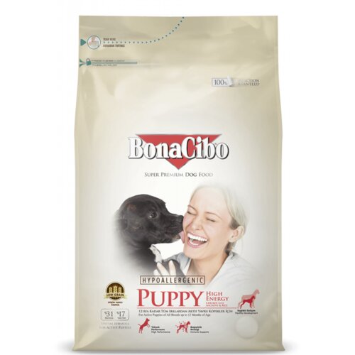 BonaCibo SUPER PREMIUM hrana za aktivne štence svih rasa do 12 meseci- visoko energetski - piletina sa inćunima i pirinčem 3kg Slike
