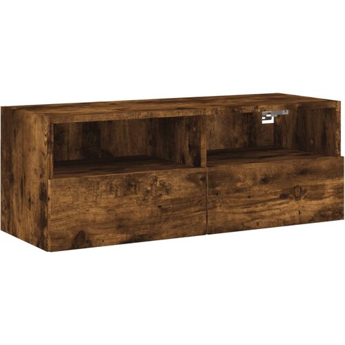 Maison Chic Stenska TV omarica - TV stojalo - Televizijska omarica dimljen hrast 80x30x30 cm inženirski les, (21699547) Cene