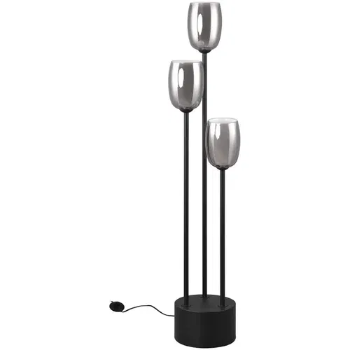 Trio Select Crna/u srebrnoj boji stojeća svjetiljka sa staklenim sjenilom (visina 140 cm) Barret –