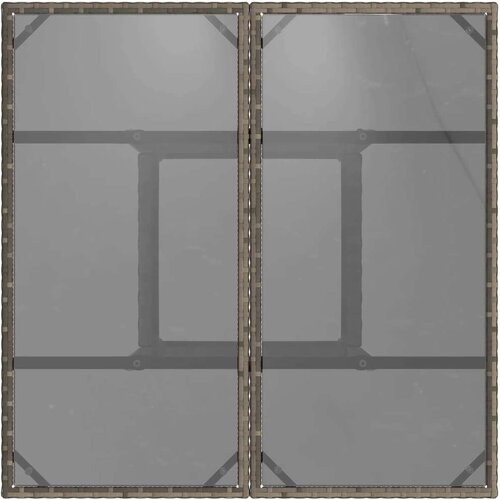 VidaXL Vrtni stol sa staklenom pločom sivi 80x80x75 cm od poliratana Slike
