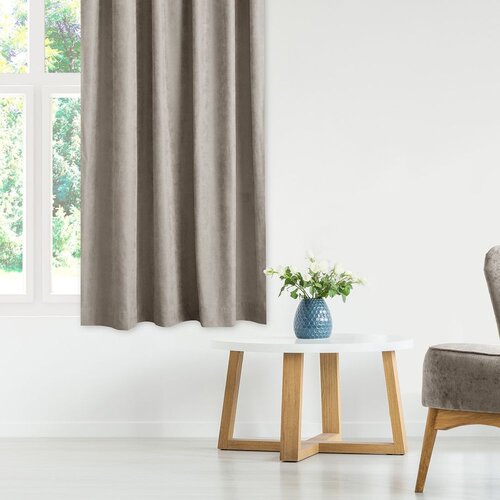  Curtain MILANA color cappuccino style classic transparent dragon tape 5 cm with fringe 3 cm chenille 140x245 HOMEDE Slike