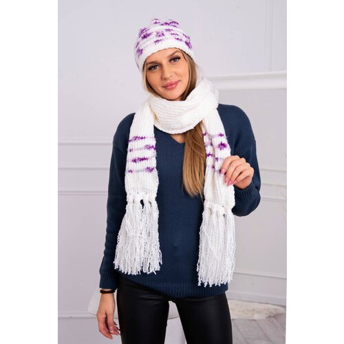 Kesi Women's set with scarf Anika K304 ecru + purple Cijene