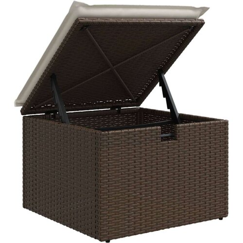 VidaXL 5-dijelni set vrtnih sofa s jastucima poliratan smeđi Slike