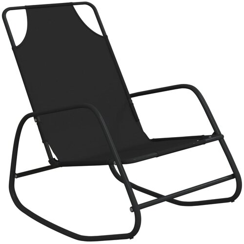Maison Chic Gugalni Ležalnik - Sončna ležalnik črn jeklo in tekstil, (22057644) Slike