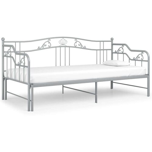 VidaXL okvir za krevet na razvlačenje sivi metalni 90 x 200 cm Slike