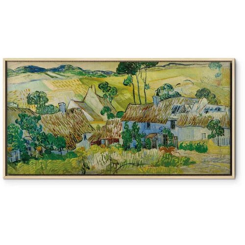  Slika - Vincent Van Gogh &amp;ndash; Farms near Auvers 120x60 U prirodnom drvenom okviru Slike