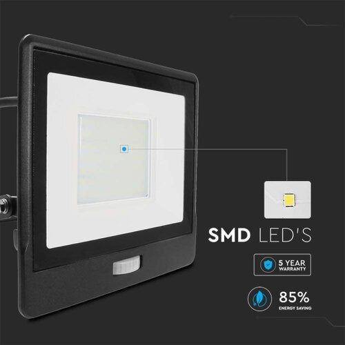  led reflektor sa senzorom LED/50W/230V 6500K IP65 crni Slike
