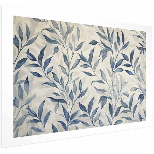  Plakat - Delicate Botanical Motif with Blue Leaves 90x60 Bez okvira s margom Cijene
