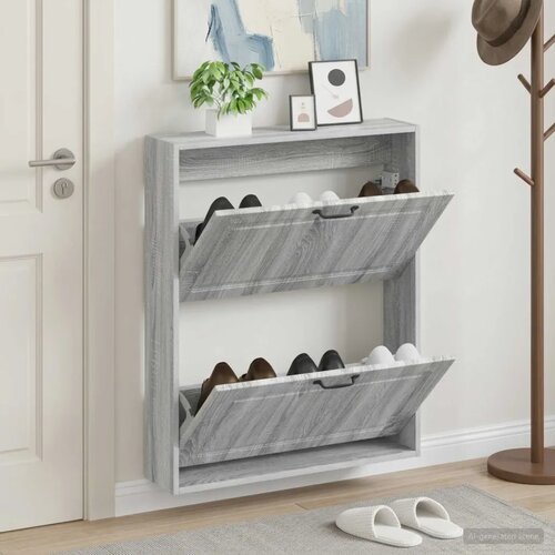  Ormar za cipele na zidu UTRECHT 71 x 17 x 86 cm Siva Sonoma - Siva Sonoma Cene