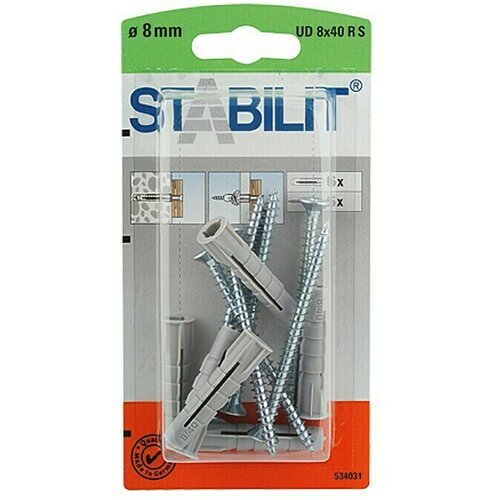 STABILIT Set vijaka i tipli (Promjer tiple: 8 mm, Duljina tiple: 40 mm, 6 Kom., S vijcima) Slike