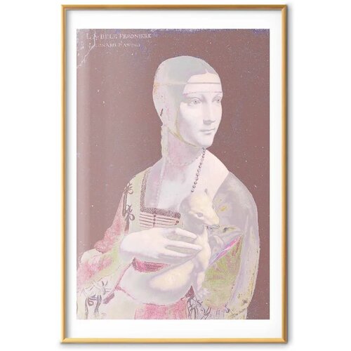  Plakat - Pastel Lady 60x90 Zlatni okvir s margom Slike