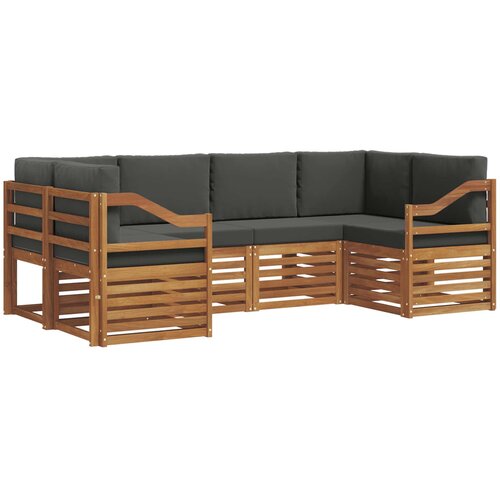  Set vanjskih sofa 6 kom. Prirodna i antracit Smeđa 245 x 126,5 x 73 cm Slike