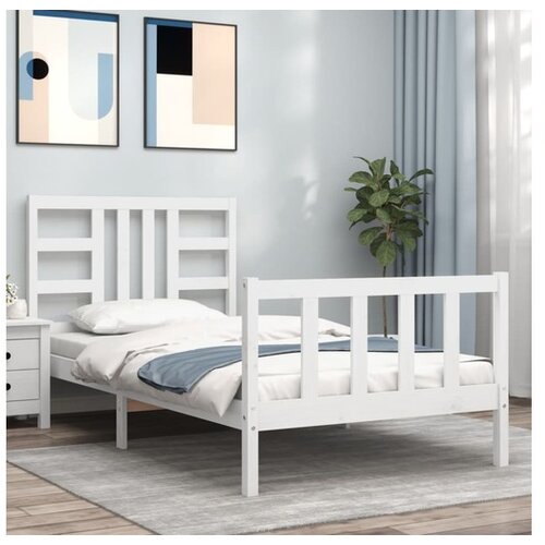 vidaXL Okvir za krevet s uzglavljem crni 100x200 cm od masivnog drva Cene