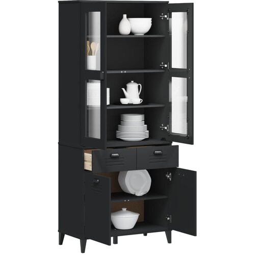  Visoka komoda VIKEN crna 80 x 40 x 190 cm od masivne borovine Cene