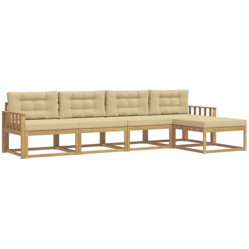 vidaXL Zunanja garnitura za sedenje 4 pcs Bela in bež Poliester, (5000279750) Cene