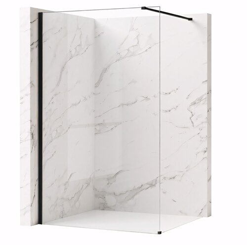 Rea Stena za prhanje Flexi Transparent / Black 140 Cene
