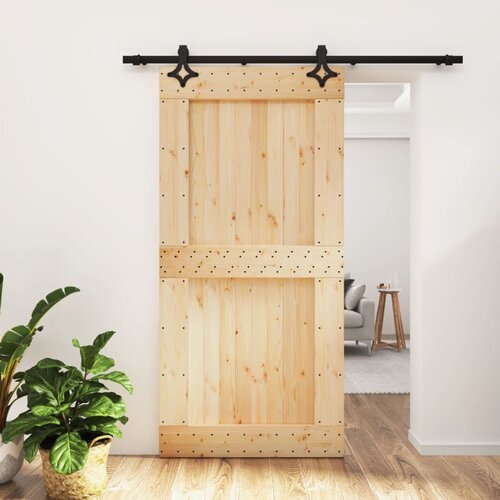 vidaXL Klizna vrata s priborom za montažu 100x210 cm masivna borovina Cijene