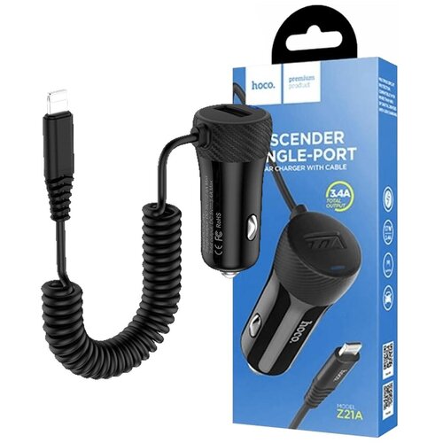 hoco. Auto punjač za Lightning kabelom, 1 x USB, 2.4 A max. - Z21A Ascender Lightning Cijene