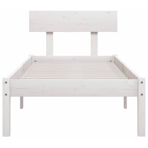  Okvir za krevet od masivne borovine bijeli 100 x 200 cm Slike