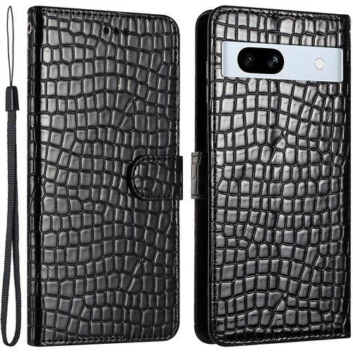 INORCO Ovitek denarnice za stojalo iz krokodiljega usnja za telefonsko torbico Google Pixel 7a s paščkom, (22035307) Cene