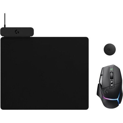 Logitech G komplet brezžične igralne mi&amp;scaron;ke G502 X Plus in polnilne podloge Powerplay 2 črne barve Slike