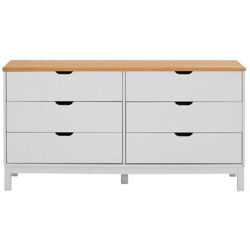 Støraa Bijela niska komoda od masivnog bora 150x75 cm Post – Cijene