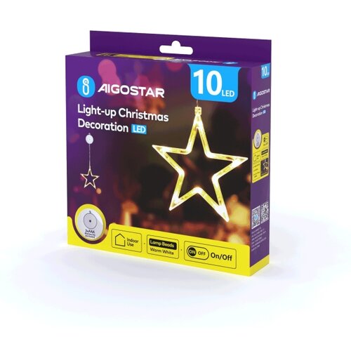 Aigostar LED božićna dekoracija LED/3xAAA zvezda 19 cm Slike