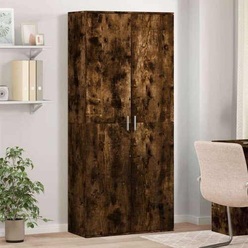  Visoka komoda dimljeni hrast 80x35x180 cm konstruiranog drva Cijene