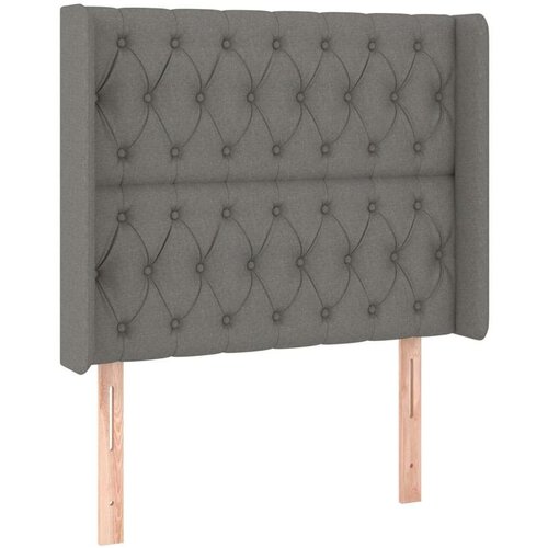  Uzglavlje tamnosivo 103 x 16 x 118/128 cm od tkanine Slike