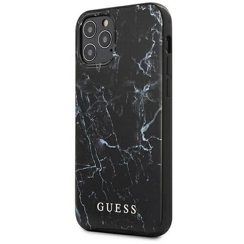 Guess Maska Faceplate Marble iPhone 12 Mini crna. Slike