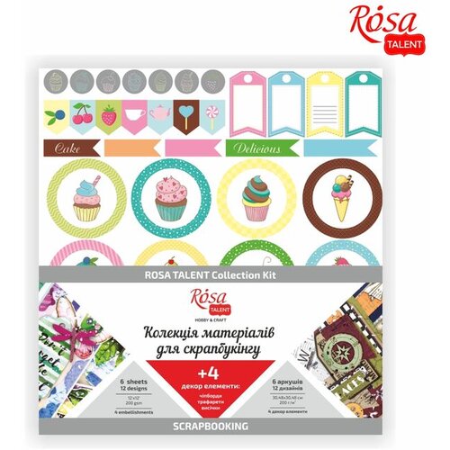 Rosa talent cake delicious scrapbooking papir Cene