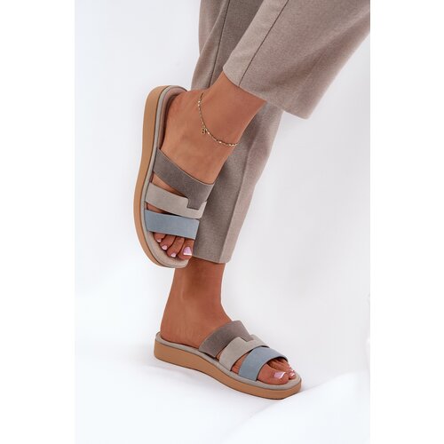 Boto Comfortable Women's Slippers Beige-Blue Oxena Cijene