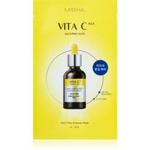 MISSHA Vita C Plus revitalizacijska tekstilna maska z vitaminom C 27 g