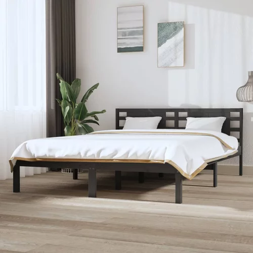  za krevet od masivne borovine sivi 120 x 200 cm