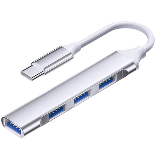 INF Type-C &scaron;tiri-vratni pametni raz&scaron;iritveni adapter z USB 2.0 x4 priključki Silver, (5000079275) Cene