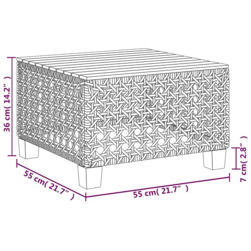 VidaXL vrtni stol sivi 55 x 55 x 36 cm od poliratana i bagremovog drva Slike